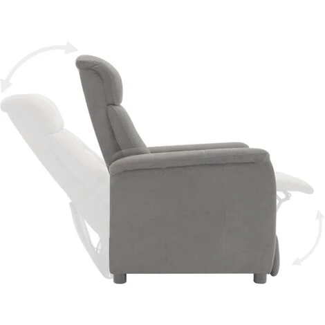 LES TENDANCES Fauteuil Inclinable électrique Gris Clair Similicuir Daim 5 LES TENDANCES Fauteuil Inclinable électrique Gris Clair Similicuir Daim – Image 3