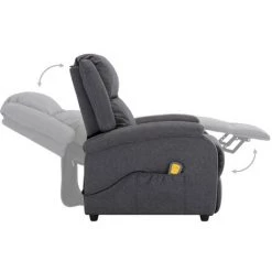 MAISONCHIC Fauteuil Inclinable électrique De Massage Fauteuil Relax / Gris Foncé Tissu -Pas Cher Fauteuil Magasin 67652339 5