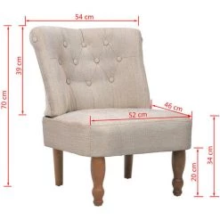 MAISONCHIC Fauteuil De Style France / Fauteuil Relax Fauteuil TV Crème Tissu 11 MAISONCHIC Fauteuil De Style France / Fauteuil Relax Fauteuil TV Crème Tissu -Pas Cher Fauteuil Magasin 67652425 5