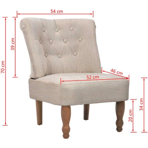 MAISONCHIC Fauteuil De Style France / Fauteuil Relax Fauteuil TV Crème Tissu 7 MAISONCHIC Fauteuil De Style France / Fauteuil Relax Fauteuil TV Crème Tissu – Image 5