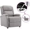 MAISONCHIC Fauteuil TV Inclinable électrique Fauteuil Relax | Gris Clair Tissu