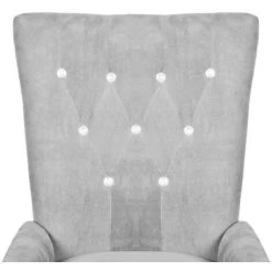 VIDAXL Fauteuil Argenté Velours - Argent -Pas Cher Fauteuil Magasin 67702191 3