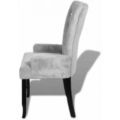 VIDAXL Fauteuil Argenté Velours - Argent -Pas Cher Fauteuil Magasin 67702191 4