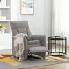 LES TENDANCES Fauteuil Inclinable Gris Clair Similicuir Daim