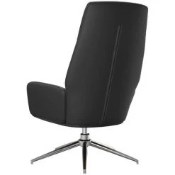 Chaise De Relaxation Noir Cuir Véritable VidaXL - Noir -Pas Cher Fauteuil Magasin 67892213 5