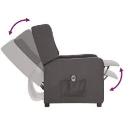 Fauteuil Inclinable électrique Gris Foncé Tissu VidaXL 11 Fauteuil Inclinable électrique Gris Foncé Tissu VidaXL -Pas Cher Fauteuil Magasin 67892343 5