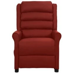 Fauteuil Inclinable électrique Rouge Bordeaux Similicuir VidaXL - Rouge -Pas Cher Fauteuil Magasin 67892345 2