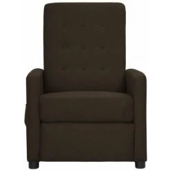 Fauteuil Inclinable électrique Marron Foncé Tissu VidaXL - Brun -Pas Cher Fauteuil Magasin 67892349 2
