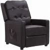 Fauteuil Inclinable électrique Noir Similicuir Brillant VidaXL - Noir