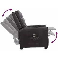 Fauteuil Inclinable électrique Noir Similicuir Brillant VidaXL - Noir -Pas Cher Fauteuil Magasin 67892364 5