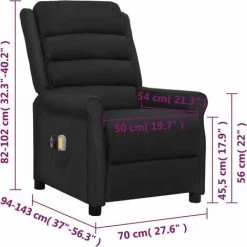 Fauteuil Inclinable électrique De Massage Noir Similicuir VidaXL - Noir 9 Fauteuil Inclinable électrique De Massage Noir Similicuir VidaXL - Noir -Pas Cher Fauteuil Magasin 67892368 3