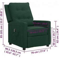 Fauteuil Inclinable électrique Vert Foncé Tissu VidaXL - Vert -Pas Cher Fauteuil Magasin 67892370 3