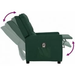 Fauteuil Inclinable électrique Vert Foncé Tissu VidaXL - Vert -Pas Cher Fauteuil Magasin 67892370 5