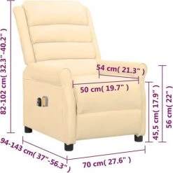 Fauteuil Inclinable électrique De Massage Crème Similicuir VidaXL - Crème 9 Fauteuil Inclinable électrique De Massage Crème Similicuir VidaXL - Crème -Pas Cher Fauteuil Magasin 67892710 3