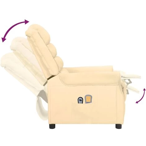 Fauteuil Inclinable électrique De Massage Crème Similicuir VidaXL - Crème 7 Fauteuil Inclinable électrique De Massage Crème Similicuir VidaXL - Crème – Image 5
