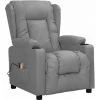 Fauteuil Inclinable électrique De Massage Gris Similicuir VidaXL - Gris