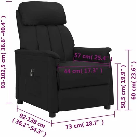 Fauteuil Inclinable électrique Noir Similicuir VidaXL - Noir 5 Fauteuil Inclinable électrique Noir Similicuir VidaXL - Noir – Image 3
