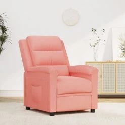 Fauteuil Inclinable Rose Velours VidaXL - Rose -Pas Cher Fauteuil Magasin 67892913 2