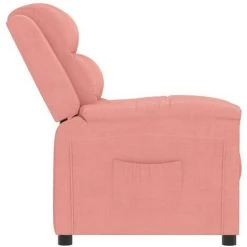 Fauteuil Inclinable Rose Velours VidaXL - Rose -Pas Cher Fauteuil Magasin 67892913 4