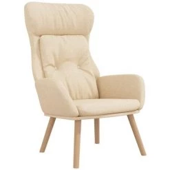 Chaise De Relaxation Crème Tissu VidaXL - Crème