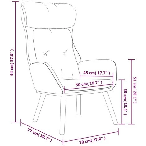 Chaise De Relaxation Crème Tissu VidaXL - Crème 5 Chaise De Relaxation Crème Tissu VidaXL - Crème – Image 3
