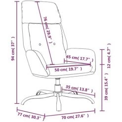 Chaise De Relaxation Marron Similicuir VidaXL - Brun 9 Chaise De Relaxation Marron Similicuir VidaXL - Brun -Pas Cher Fauteuil Magasin 67892933 3