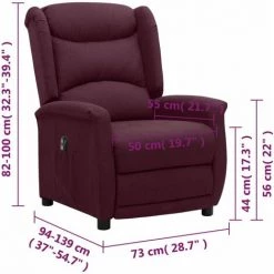 Fauteuil Inclinable électrique Violet Tissu VidaXL - Pourpre 9 Fauteuil Inclinable électrique Violet Tissu VidaXL - Pourpre -Pas Cher Fauteuil Magasin 67892955 3