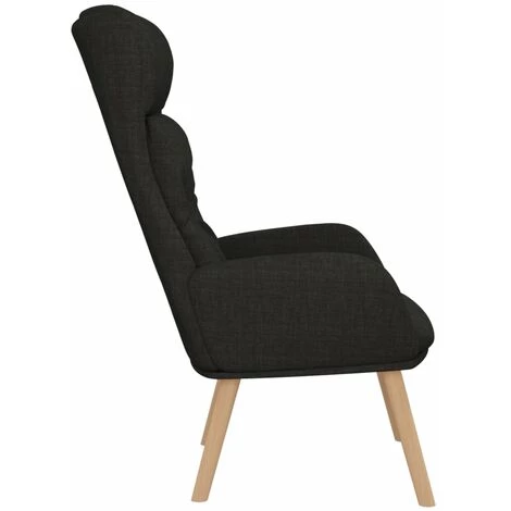 Chaise De Relaxation Noir Tissu VidaXL - Noir 6 Chaise De Relaxation Noir Tissu VidaXL - Noir â Image 4