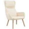 Chaise De Relaxation Blanc Crème Velours VidaXL - Crème -Pas Cher Fauteuil Magasin 67893173 1