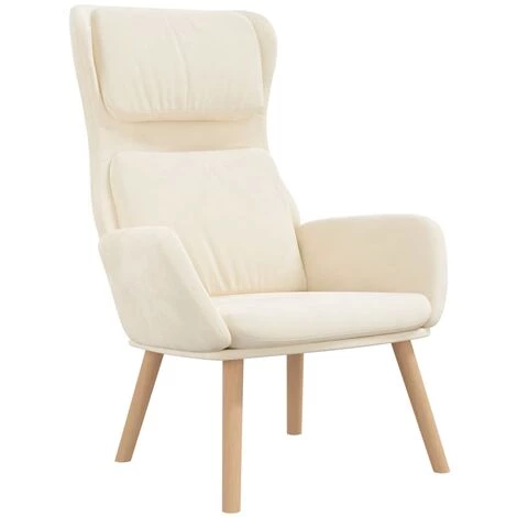 Chaise De Relaxation Blanc Crème Velours VidaXL - Crème 3 Chaise De Relaxation Blanc Crème Velours VidaXL - Crème