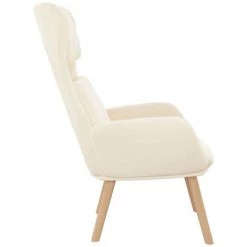 Chaise De Relaxation Blanc Crème Velours VidaXL - Crème 10 Chaise De Relaxation Blanc Crème Velours VidaXL - Crème -Pas Cher Fauteuil Magasin 67893173 4
