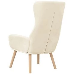Chaise De Relaxation Blanc Crème Velours VidaXL - Crème 11 Chaise De Relaxation Blanc Crème Velours VidaXL - Crème -Pas Cher Fauteuil Magasin 67893173 5