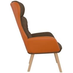 Chaise De Relaxation Marron Tissu Et PVC VidaXL - Brun 10 Chaise De Relaxation Marron Tissu Et PVC VidaXL - Brun -Pas Cher Fauteuil Magasin 67893176 4