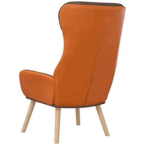 Chaise De Relaxation Marron Tissu Et PVC VidaXL - Brun 7 Chaise De Relaxation Marron Tissu Et PVC VidaXL - Brun – Image 5