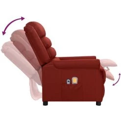 Fauteuil Inclinable électrique De Massage Bordeaux Similicuir VidaXL - Rouge -Pas Cher Fauteuil Magasin 67893233 5