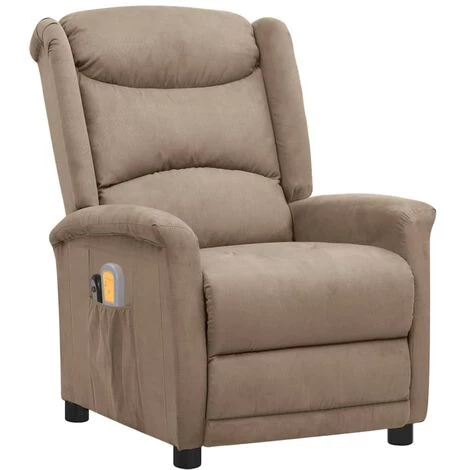 Fauteuil Inclinable De Massage Taupe Tissu Microfibre VidaXL - Taupe 3 Fauteuil Inclinable De Massage Taupe Tissu Microfibre VidaXL - Taupe