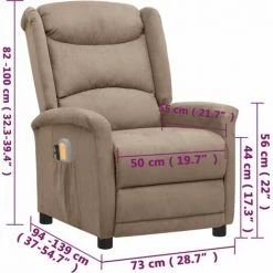 Fauteuil Inclinable De Massage Taupe Tissu Microfibre VidaXL - Taupe 9 Fauteuil Inclinable De Massage Taupe Tissu Microfibre VidaXL - Taupe -Pas Cher Fauteuil Magasin 67893236 3