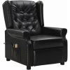 Fauteuil De Massage Inclinable électrique Noir Similicuir VidaXL - Noir -Pas Cher Fauteuil Magasin 67893239 1