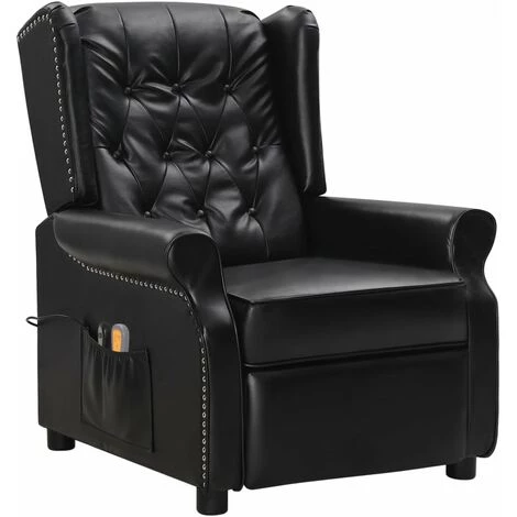 Fauteuil De Massage Inclinable électrique Noir Similicuir VidaXL - Noir 3 Fauteuil De Massage Inclinable électrique Noir Similicuir VidaXL - Noir