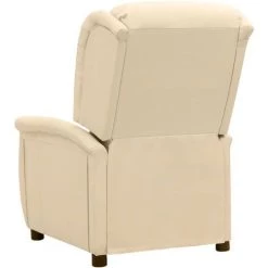 Fauteuil Inclinable électrique Crème Tissu VidaXL - Crème -Pas Cher Fauteuil Magasin 67893241 4