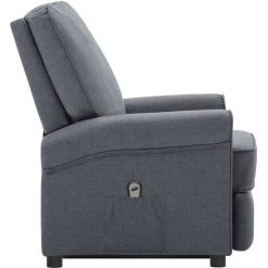 Fauteuil Inclinable Gris Foncé Tissu VidaXL - Gris -Pas Cher Fauteuil Magasin 67893269 4