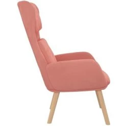 Chaise De Relaxation Rose Velours VidaXL - Rose -Pas Cher Fauteuil Magasin 67893565 4