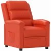 Chaise Inclinable Rouge Similicuir VidaXL - Rouge