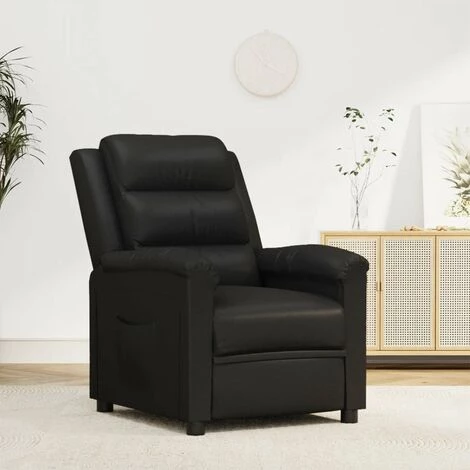Fauteuil Inclinable Noir Similicuir VidaXL - Noir 4 Fauteuil Inclinable Noir Similicuir VidaXL - Noir – Image 2