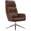 Chaise De Relaxation Marron Cuir Véritable VidaXL - Brun