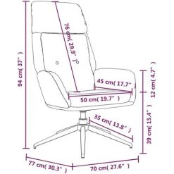 Chaise De Relaxation Marron Cuir Véritable VidaXL - Brun -Pas Cher Fauteuil Magasin 67893601 3