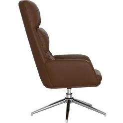 Chaise De Relaxation Marron Cuir Véritable VidaXL - Brun -Pas Cher Fauteuil Magasin 67893601 4