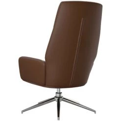 Chaise De Relaxation Marron Cuir Véritable VidaXL - Brun -Pas Cher Fauteuil Magasin 67893601 5