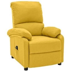 Fauteuil Inclinable électrique Jaune Tissu VidaXL - Jaune -Pas Cher Fauteuil Magasin 67893752 2
