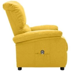 Fauteuil Inclinable électrique Jaune Tissu VidaXL - Jaune -Pas Cher Fauteuil Magasin 67893752 4
